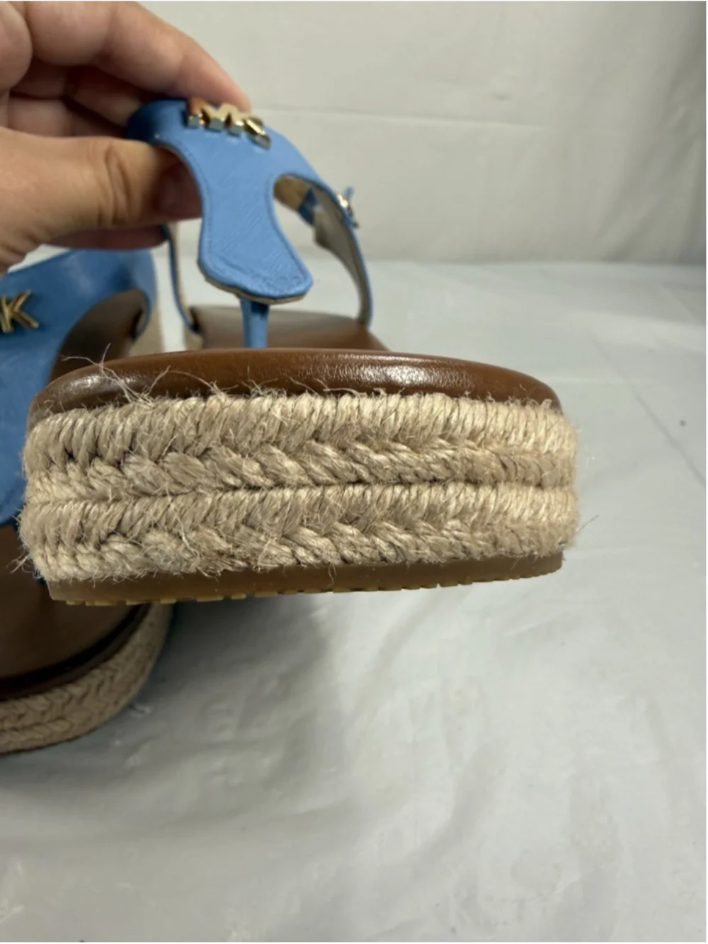 Michael Kors Laney Thong Espadrille wedge platform Sandals Blue Size 7M